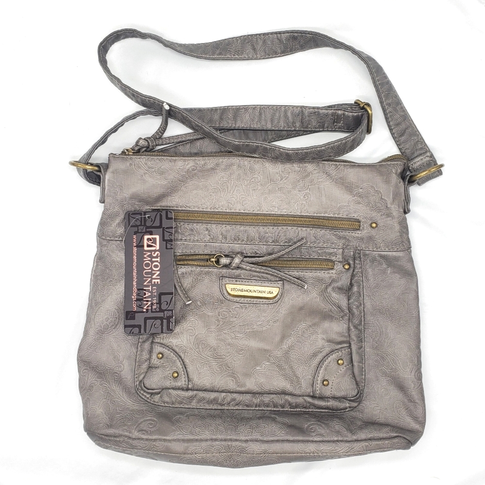 Stone Mountain Leather Crossbody Double Washed Emb